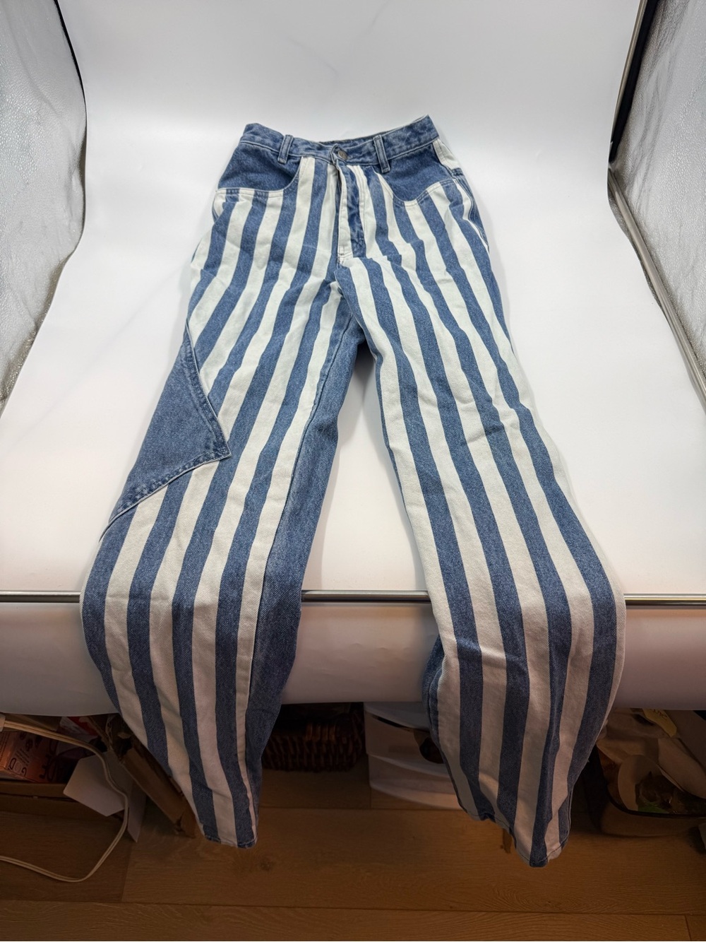 Vintage Bar None Quarterhorse Woman Jeans Size 5/6 Stripes Made In Texas